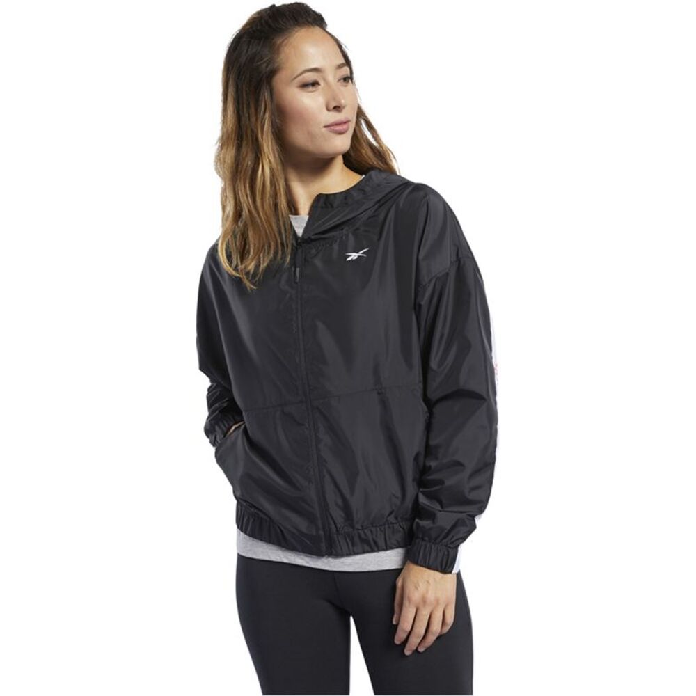 Reebok Womens Linear Logo Track Jacket Sweatshirt, PRE